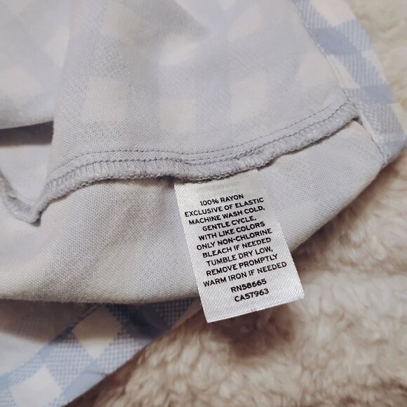 Nordstrom XL white blue gingham wide leg jumpsuit - Picture 7 of 10